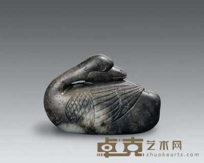 明 青白玉雕鹅坠 长5.5cm